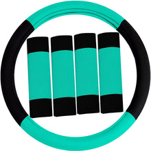 TLH Modernistic Steering Wheel Cover and Seat Belt Pads, Mint Color