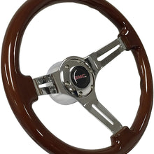 Volante Sport Wood 6-Bolt Mahogany Finish Steering Wheel Kit compatible with 1974-94 GMC Jimmy, Safari, Yukon, Astro
