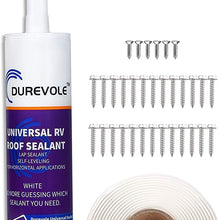 Durevole RV Roof Vent Installation Kit - Sealant, Butyl Tape, Screws - White