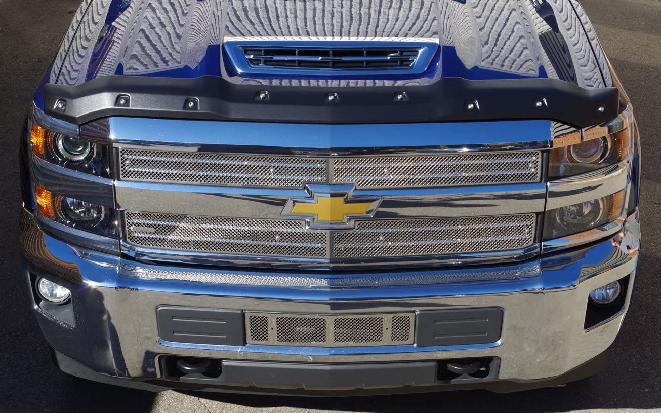 FormFit Smooth Black Tough Guard Hood Protector Bug Shield Deflector Fits 2017 2018 Chevrolet Silverado 2500 3500 Duramax Diesel