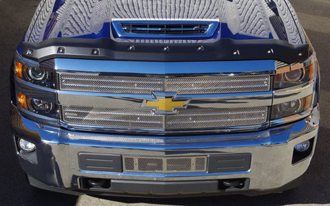 FormFit Smooth Black Tough Guard Hood Protector Bug Shield Deflector Fits 2017 2018 Chevrolet Silverado 2500 3500 Duramax Diesel