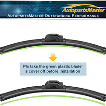Windshield wiper blades, Winter Summer Front Window 24" + 20" Inch Bracketless U J hook Beam Wiper Blades NO. 19E01-4 by AutopartsMaster (set of 2)