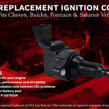 Ignition Coil Pack - Replaces 12638824, 12578224, D522C - Compatible with Buick, Chevy, GMC, Pontiac and Saturn Vehicles - 2.4L, 2.2L, 2.0L Turbo - Malibu, HHR, Cobalt, Equinox, Terrain, G6
