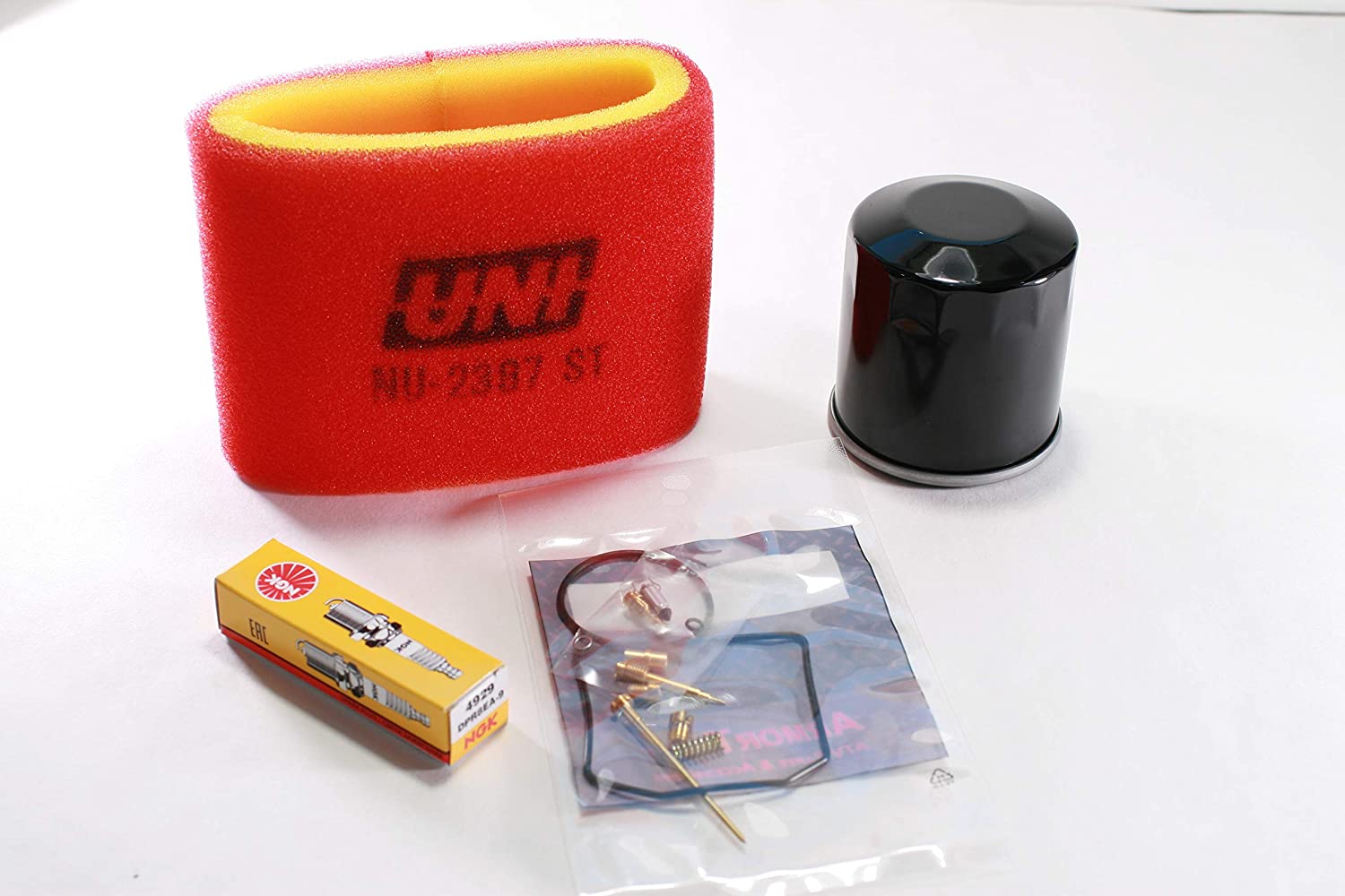 Kawasaki KVF300 Prairie 300 2000-2002 Tune-up Kit (Air & Oil Filter, Carburetor Rebuild Kit, Spark Plug)
