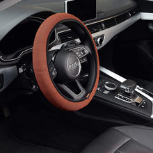 KAFEEK Steering Wheel Cover, Universal 15 inch, Microfiber Breathable Ice Silk, Anti-Slip, Odorless, Easy Carry, Browm