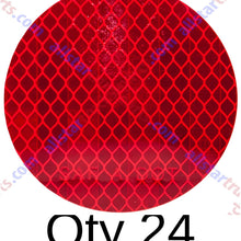 3" Inch Round DOT-SAE Amber/Red High Visibility Reflective Stick-On Prism Reflector | Strong Adhesive/Weatherproof | Trailer Camper RV Flatbed Fender Property Boat Marine (Red, Qty 4)