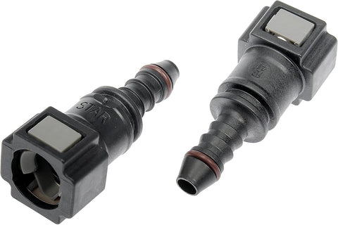 Dorman 800-188 Quick Connector 5/16 in. Steel to 6mm Nylon 180 with O-Ring, 2 Pack