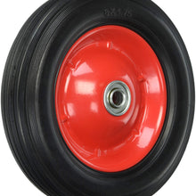 Shepherd Hardware 9636 8-Inch Semi-Pneumatic Rubber Tire, Steel Hub with Ball Bearings, Ribbed Tread, 1/2-Inch Bore Centered Axle