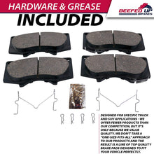 Beefed Up Brakes Premium Heavy Duty Front Ceramic Brake Pad Kit w/hardware and grease Compatible with Toyota 4Runner, Toyota FJ Cruiser, Toyota Tacoma 4wd, Toyota Tundra
