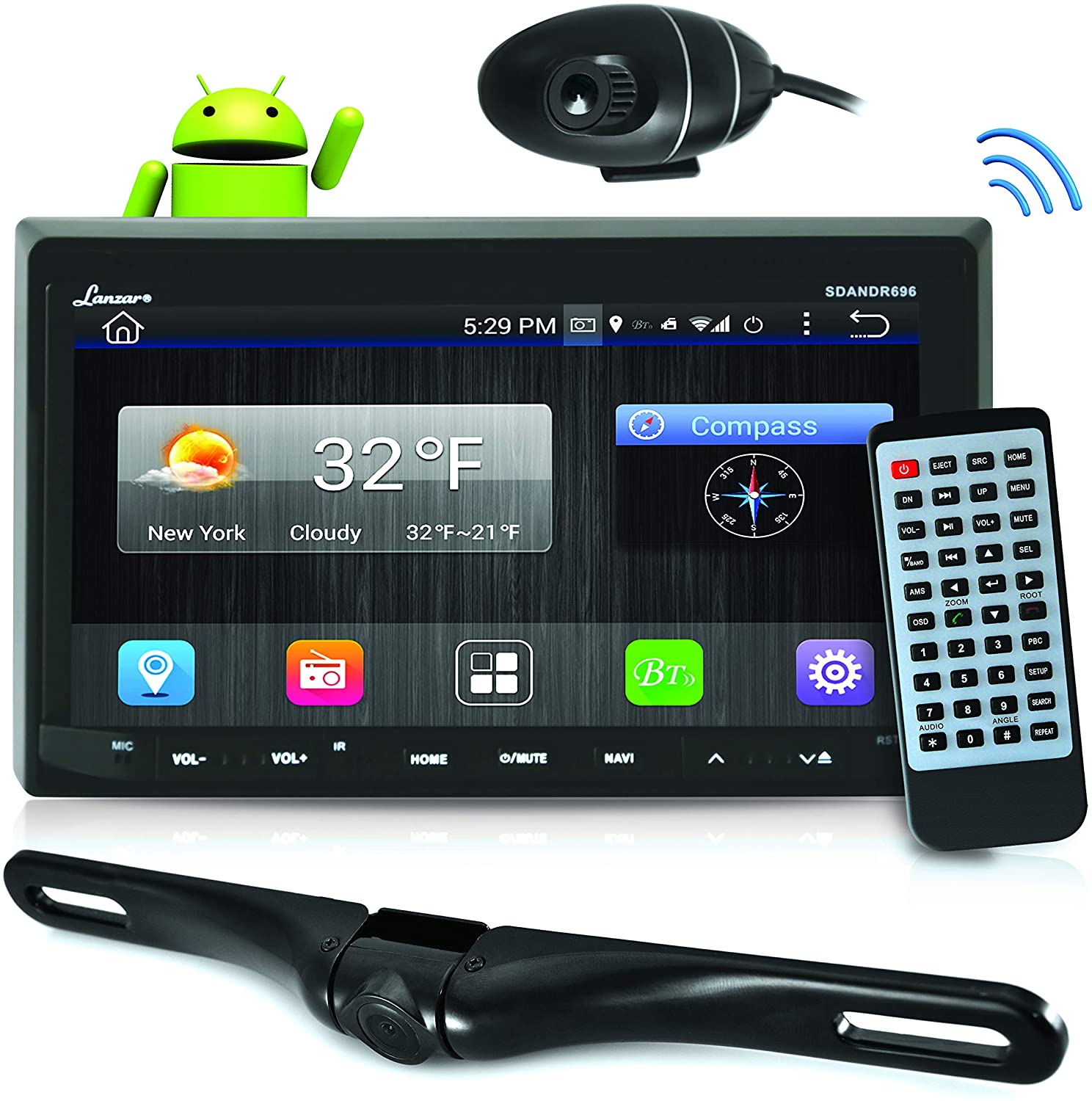Pyle Single DIN Head Unit Receiver - In-Dash Car Stereo with 7” Multi-Color Touchscreen Display - Audio Video System with Bluetooth for Wireless Music Streaming & Hands-free Calling - PLTS78DUB, BLACK