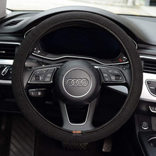 KAFEEK Steering Wheel Cover, Universal 15 inch, Microfiber Breathable Ice Silk, Anti-Slip, Odorless, Easy Carry, Black