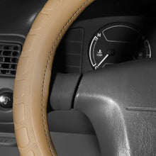 FH Group FH2006 Microfiber Embossed Leather Steering Wheel Cover (Beige) – Universal Fit for Cars Trucks & SUVs