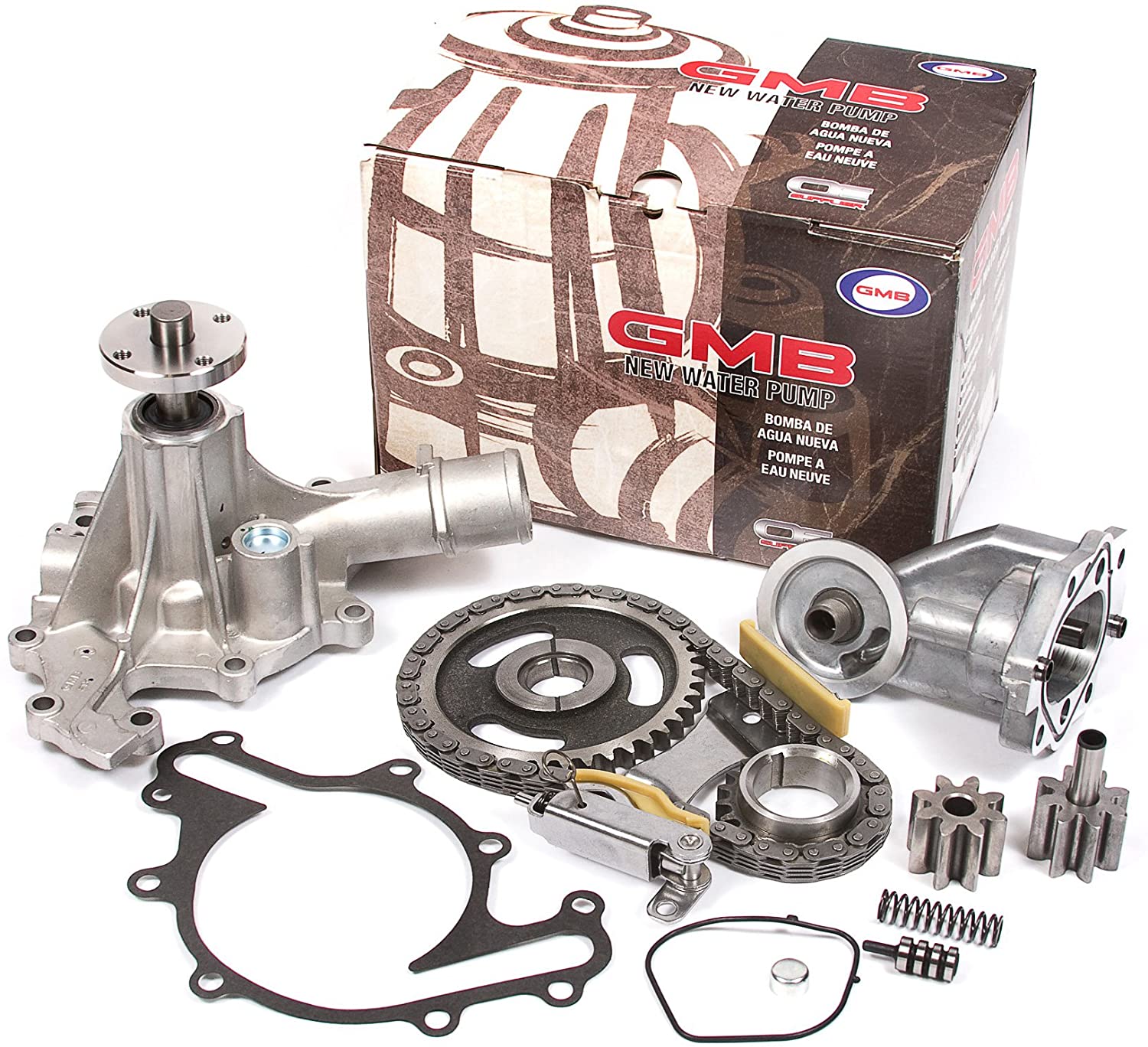 Evergreen TK20500WOP3 Compatible With 97-03 Ford E150 E250 Econoline F150 4.2L OHV 12 Valves Timing Chain Kit Water Pump Oil Pump