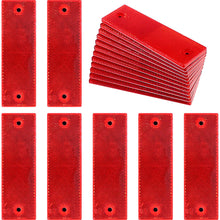 Swpeet 20Pcs Universal Red + White Plastic Rectangular Stick-on Car Reflector Sticker, Door Reflectors Interior Red + White Compatible Warning Plate Adhesive Reflector for Most Car