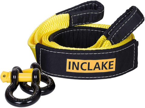 INCLAKE Tow Strap Recovery Kit-3'' x 10ft (30,000 lbs. Break Strength) +3/4