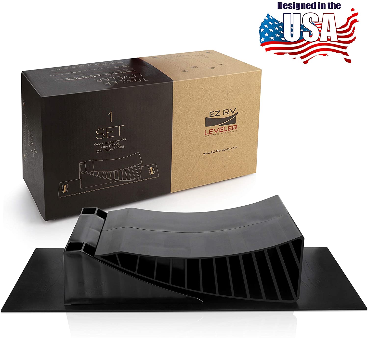 EZ RV Leveler - Curved RV/Camper/Trailer Leveling Blocks - Don't Mess with a Guess…….use The for a Level Trailer on The First Try! (for Single Axles)