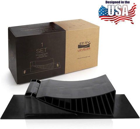 EZ RV Leveler - Curved RV/Camper/Trailer Leveling Blocks - Don't Mess with a Guess…….use The for a Level Trailer on The First Try! (for Single Axles)