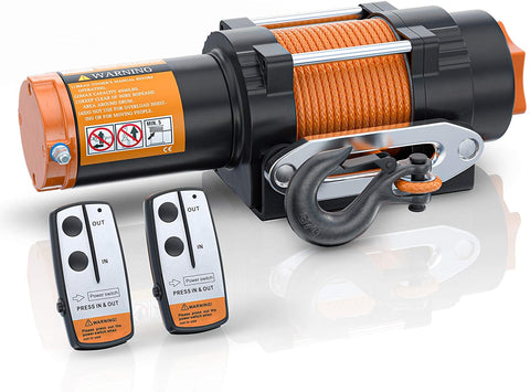 ORCISH 12V Waterproof 4500lb Electric ATV UTV Synthetic Rope Winch Kits (Synthetic Rope Style)