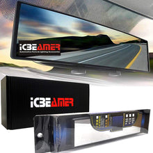 ICBEAMER 11.8" 300mm Easy Clip on Wide Angle Panoramic Blind Spot Fit Auto Interior Rearview Mirror Convex Clear Surface