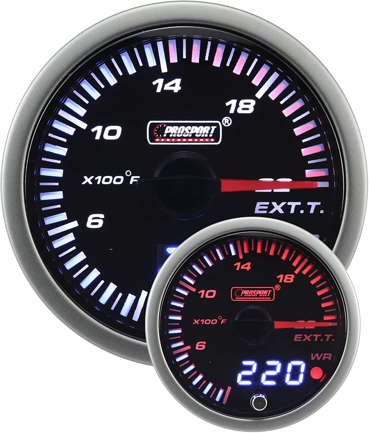 Exhaust Gas Temperature Gauge - Electrical Amber/white JDM Series 60mm (2 3/8