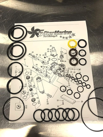 Five Star Marine Rebuild KIT Mercury 135-250 Trim Tilt Seal Kit 878408A1 FSM030