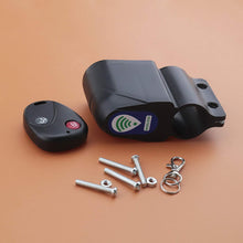 Bicycle Remote Control Anti-Theft Alarm Lock Black Wireless Alarm Siren Shock Vibration Sensor Cycling Lock with Screw Accessories