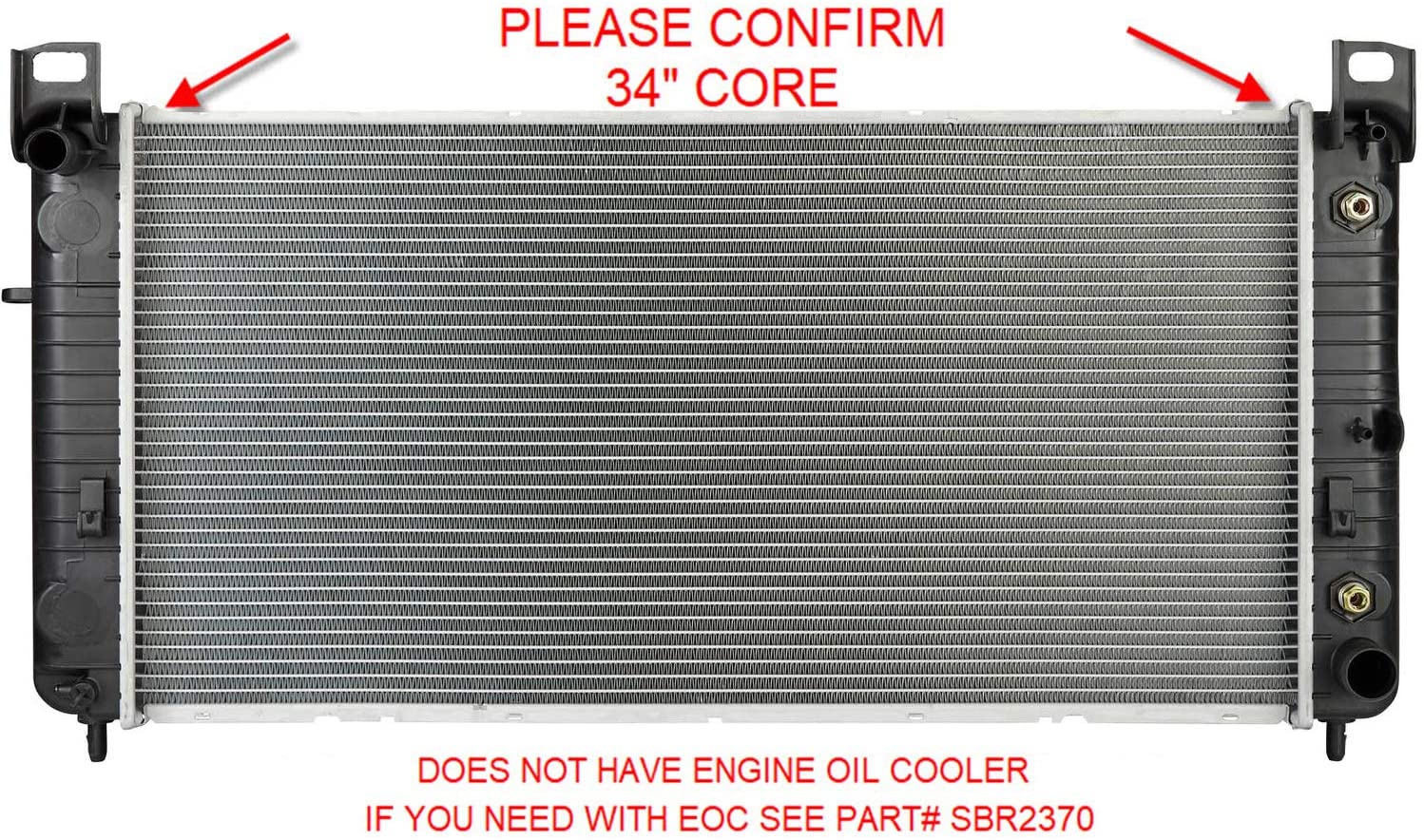 Sunbelt Radiator For Chevrolet Silverado 2500 HD GMC Sierra 1500 2423 Drop in Fitment