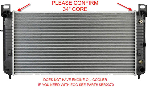 Sunbelt Radiator For Chevrolet Silverado 2500 HD GMC Sierra 1500 2423 Drop in Fitment