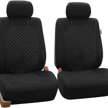 TLH Quilted Flat Cloth Seat Covers Front, Airbag Compatible, Red Color-Universal Fit for Cars, Auto, Trucks, SUV