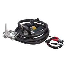 AmazonCommercial Heavy Duty Diesel Fuel Transfer Pump Kit Portable 10GPM/40LPM Electric Self-Priming DC 12V Includes Alligator Clamps, Aluminum Manual Nozzle, Delivery & Suction Hose w/Filter