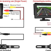 LeeKooLuu Car Rear View Monitor 4.3 LCD Color Display for Car/Truck/Vehicle Reverse View of Rear View Backup Camera System with Bracket Suction Cup Mount on Windshield Optional
