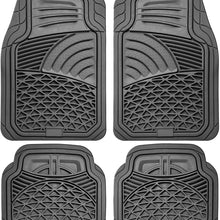 Motorup America Auto Floor Mats (4-Piece Set) All Season Rubber - Fits Select Vehicles Car Truck Van SUV, Shell Black