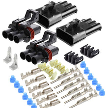 3-Pin Delphi Metri-Pack Waterproof Connector 30 Amp 10-12 GA (3-Pin (2 Set) w/10-12GA)