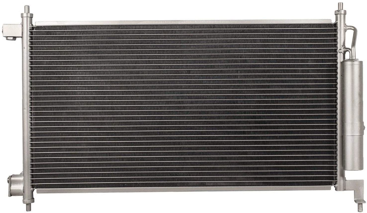 VioletLisa All Aluminum Air Condition Condenser 1 Row Compatible with 2011-2012 Quest 2007-2011 Versa Without Oil Cooler