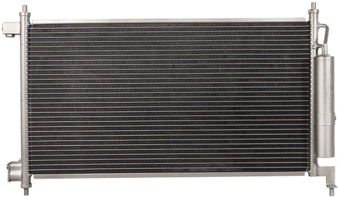 VioletLisa All Aluminum Air Condition Condenser 1 Row Compatible with 2011-2012 Quest 2007-2011 Versa Without Oil Cooler