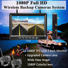 Wireless Backup Camera - IP69 Waterproof 1080P HD Night Vision Wide View Angle Backup Camera Wireless with 7 Inch HD Monitor, Wireless Backup Camera for Truck RV Trailer Pickup Camper