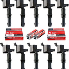 MAS Set of 10 SP546 Motorcraft Spark Plugs and 10 Straight Boot Ignition Coils DG511 Compatible with Ford Lincoln Mercury V8 V10 4.6l 5.4l 6.8l 3L3E12A366CA 5C1584 C1541 FD-508 UF-537