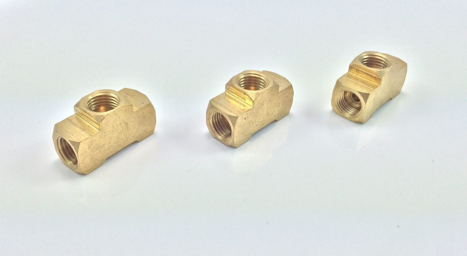 3-Way Female Brake Line Tee. All ports 10 mm x 1 for inverted flare fittings (thread pitch) (Pack of 3)