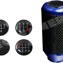 ICBEAMER Racing Style Red Aluminum w/Carbon Fiber Mini Short Throw Shifter Manual Stick Shift Knob 5 6 Speeds Pattern