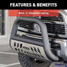 ARIES AL45-5005 Big Horn 4-Inch Black Aluminum Bull Bar, Select Dodge, Ram 1500