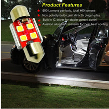 Alla Lighting 800 Lumens DE3175 DE3021 DE3022 LED Bulb CAN BUS Xtreme Super Bright 6000K Xenon White 31mm(1.25") 3030 SMD Interior Festoon Dome/Map/Trunk/Glove Box/Door Lights Replacement(Pack of 4)