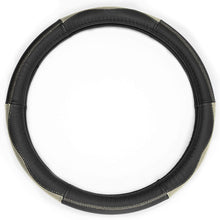 FH Group FH2007 Sleek & Sporty Genuine Leather Steering Wheel Cover (Beige) – Universal Fit for Cars Trucks & SUVs