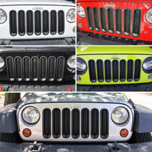 E-cowlboy 7PCS Front Grill Mesh Inserts Clip-in Grille Guard for 2007~2017 Jeep Wrangler JK JKU Unlimited Rubicon Sahara (Matte Black)