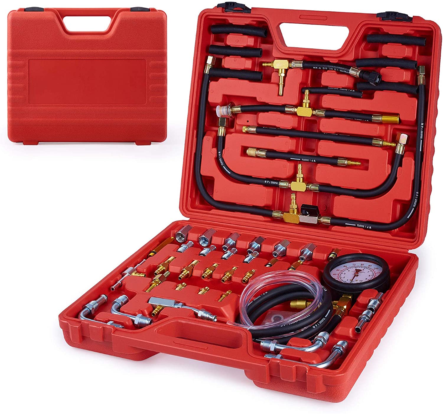 Fuel Pressure Tester, Orion Motor Tech Pro Fuel Injection Pressure Tester Kit 0-140PSI/10 Bar, For Mechanics