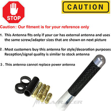 1 Pc JDM Style Polished Silver 3" in / 76 mm Real Carbon Fiber Screw Type Short Stubby Antenna Sport Auto Car SUV AM/FM