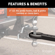 CURT 48510 Black Steel Pintle Hitch Lunette Ring 3-Inch ID, 22,000 lbs