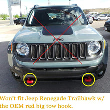 Xotic Tech for Jeep Renegade 2015+ Black Front Bumper Tow Hook License Plate - No Drill Mounting Bracket Adapter Kit