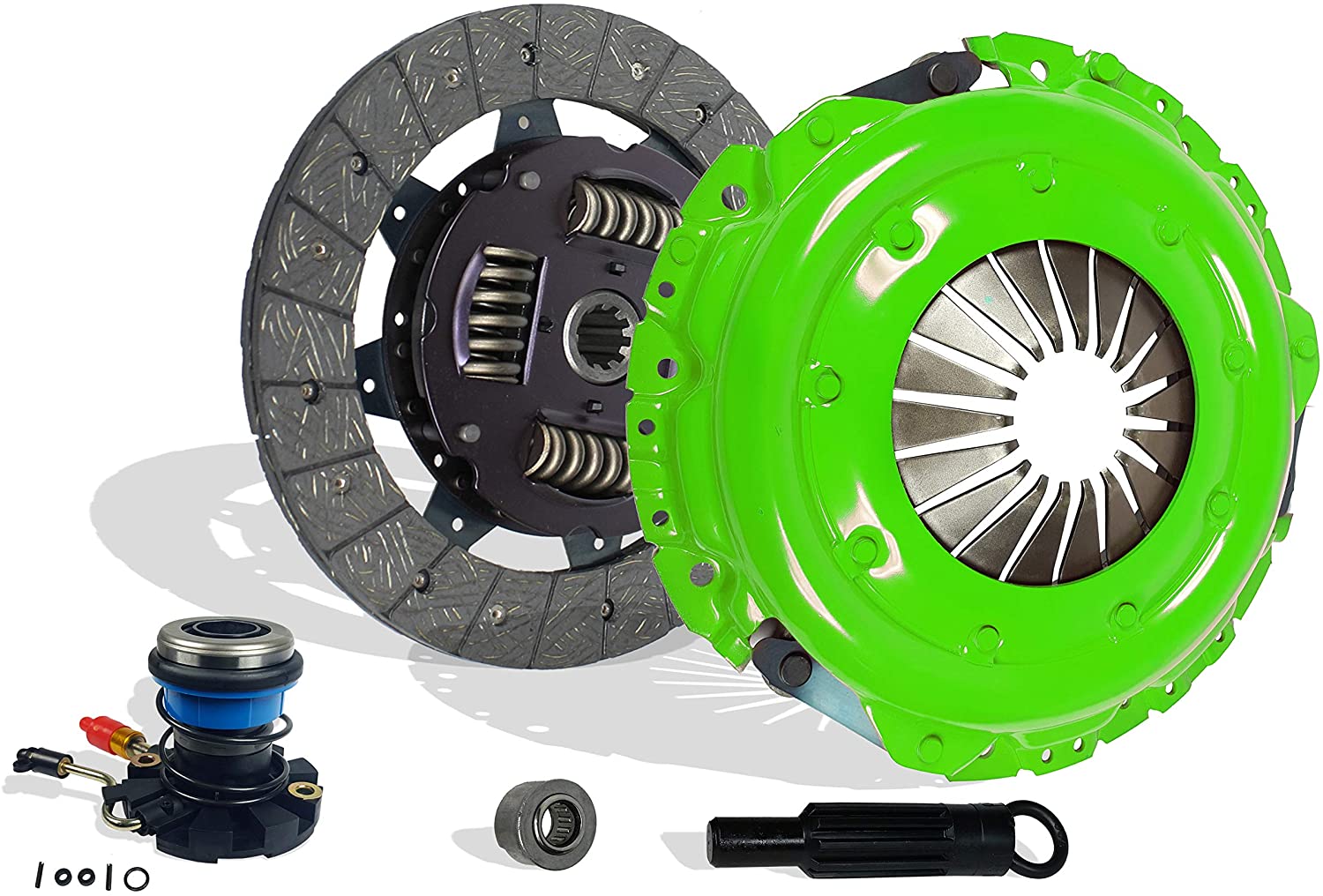 Clutch and Slave Kit works with Bronco F150 F250 F350 Eddie XL XLT Special Lightning Ranger Custom 1993-1996 5.0L V8 5.8L V8 4.9L L6 Gas OHV (Clutch Disc Stage 1)