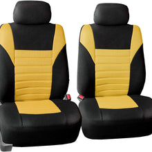 TLH 3D Air Mesh Fabric Front Set Seat Covers, Removable Headrests & Airbag Compatible, Yellow Color- Universal Fit for Cars, auto, Trucks, SUV