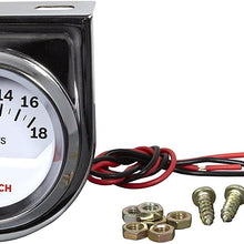 Actron SP0F000043 Bosch Style Line 2" Electrical Voltmeter Gauge (White Dial Face, Chrome Bezel)